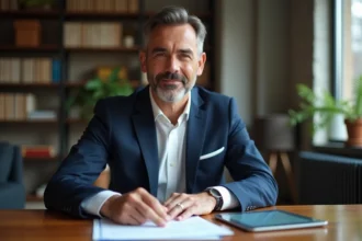 Agent immobilier en réunion dans un appartement moderne