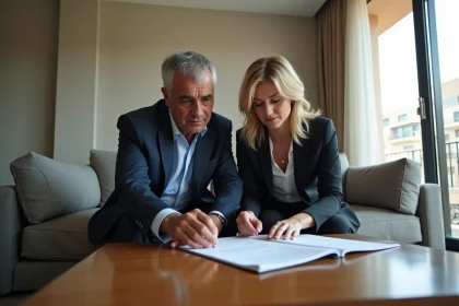 Homme et femme d'affaires à Agadir en réunion