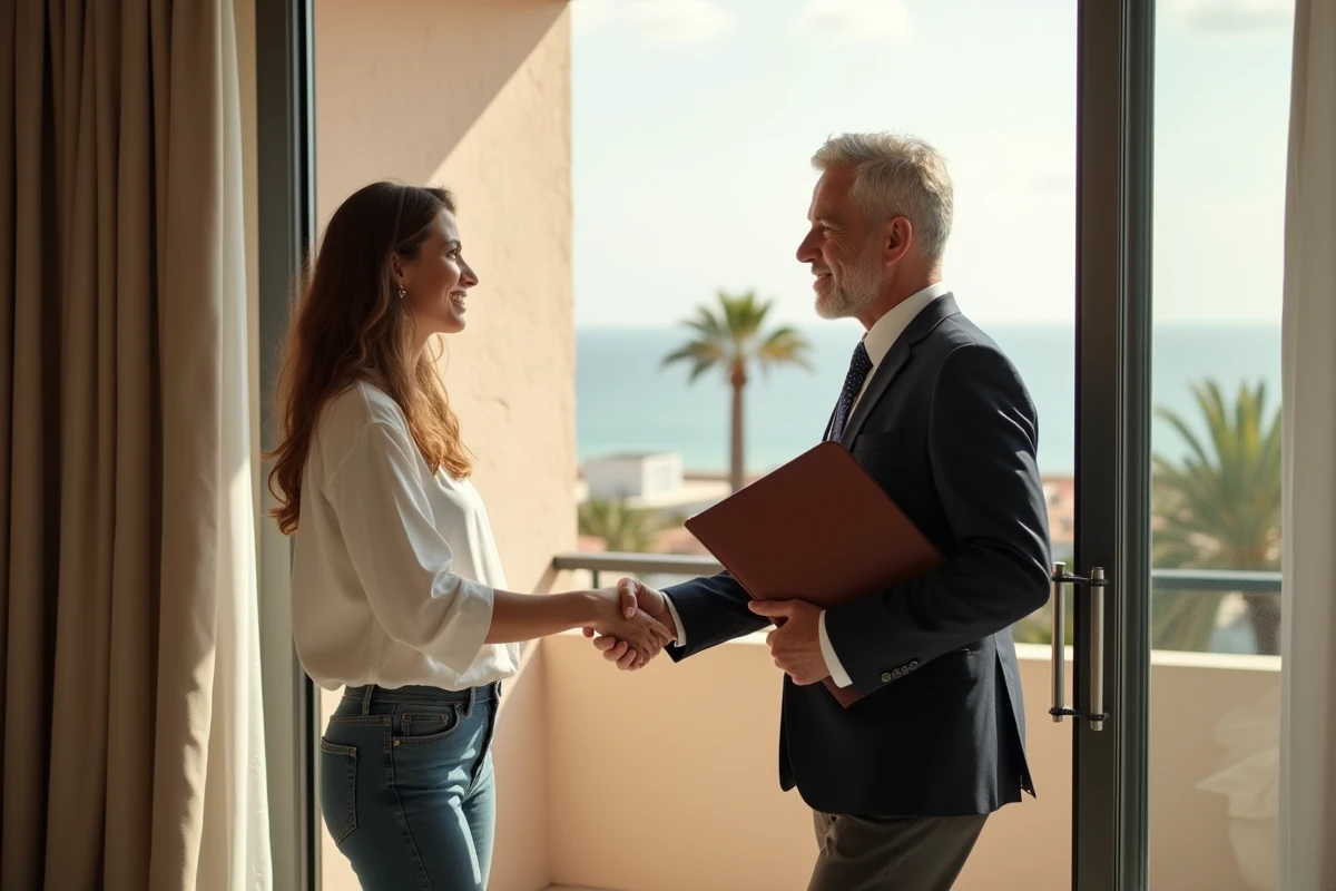Jeune femme et agent immobilier à Agadir